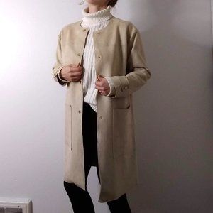 Faux Leather Suede Coat | Lightweight Soft Leather
